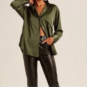 Abercrombie & Fitch Dark Green Oversized Shirt